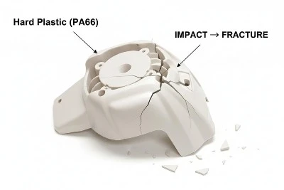 PA66 Plastic part into fracture PA66 Plastic part into fracture